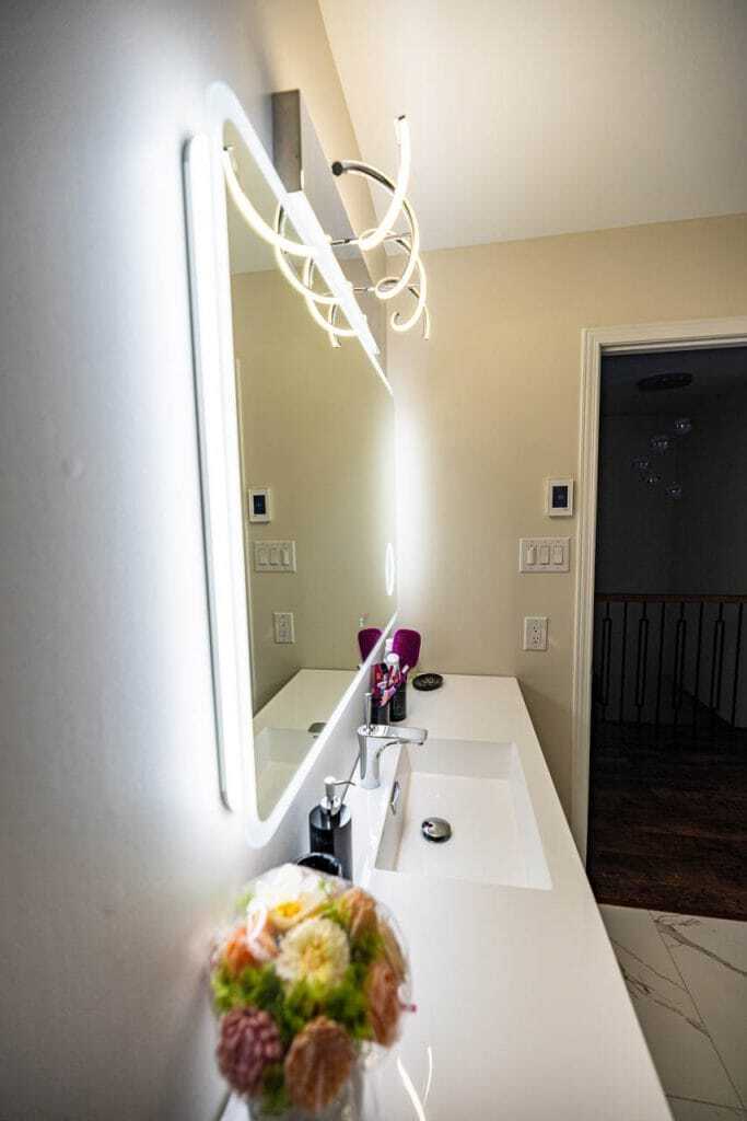 white counter top bathroom renovation