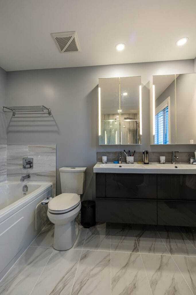 vertical schluter heated tile floor
