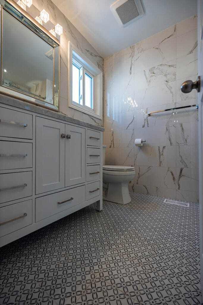 timeless tilework in a fully tiled-bathroom