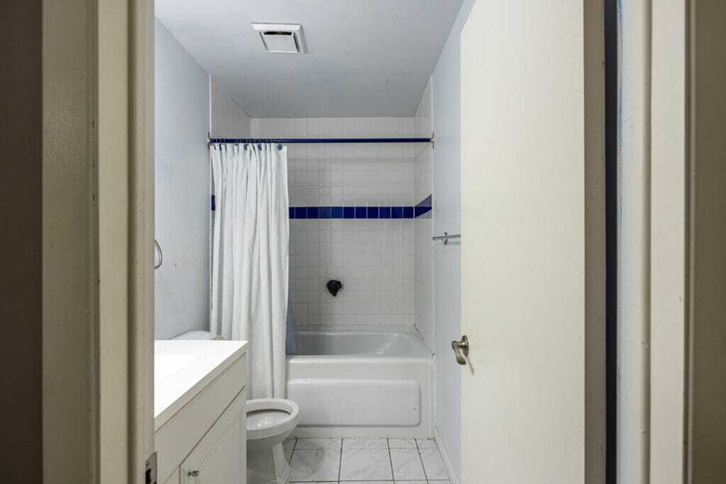 BEFORE Bathroom Renovation tub to shower