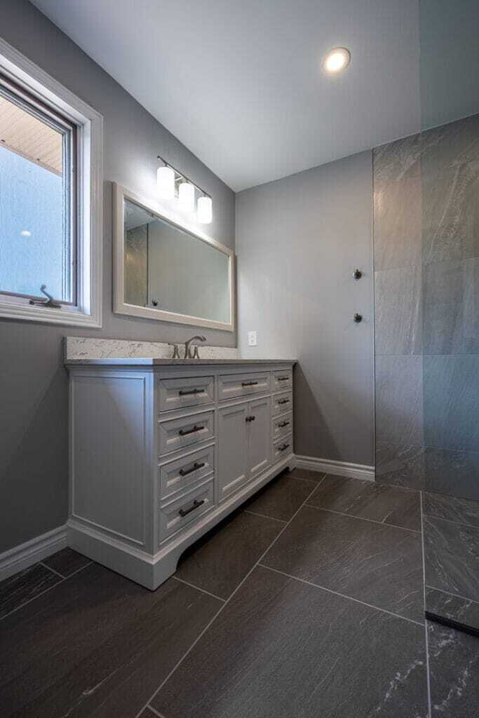 wayfair vanity with large scale tiles