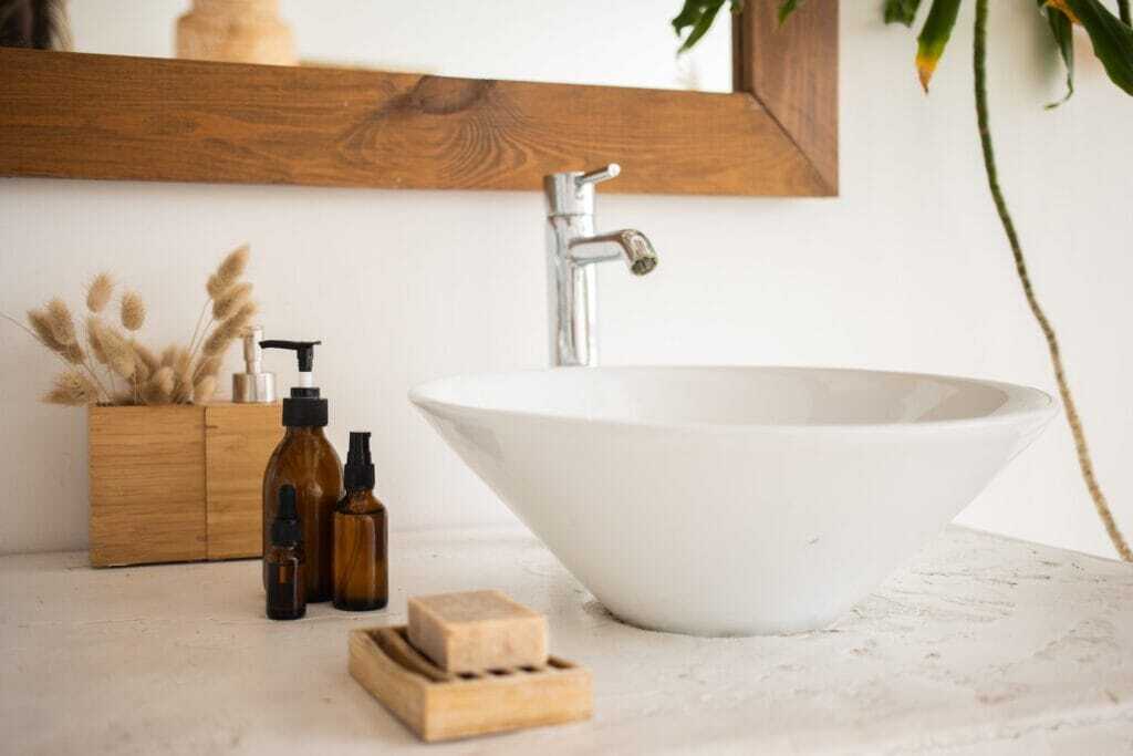 vessel sink countertop with square vanity