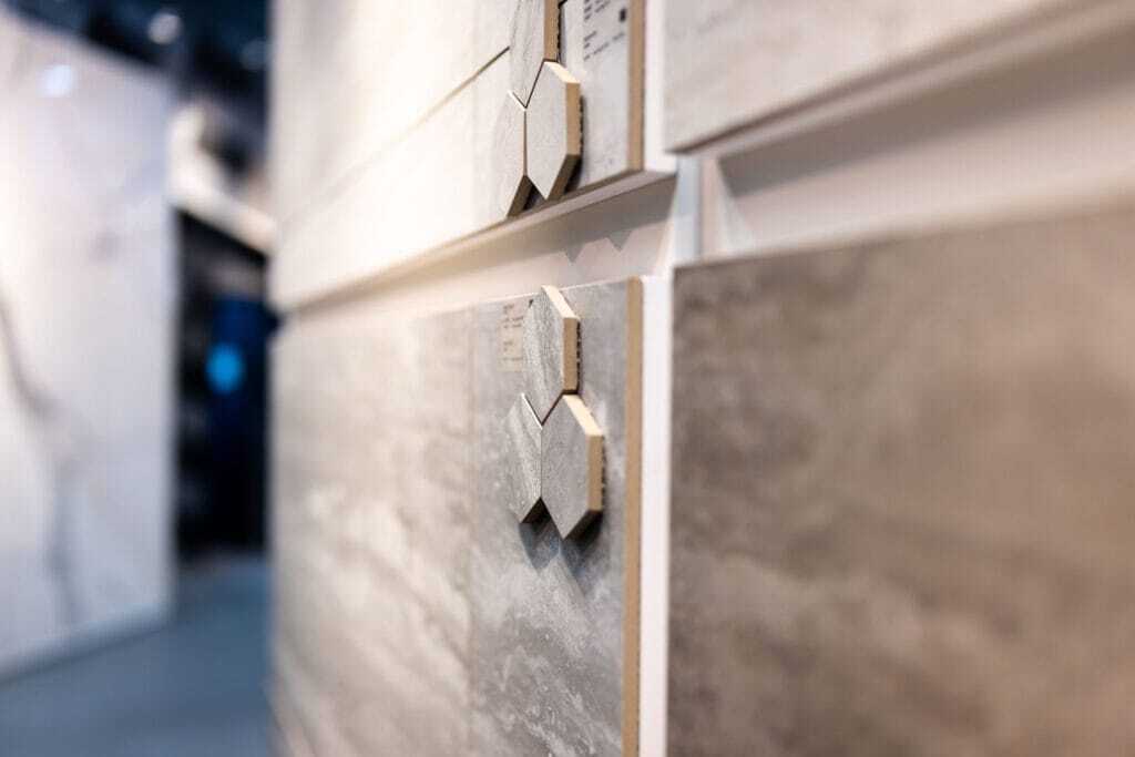 Artistic small tiles on the large tiles