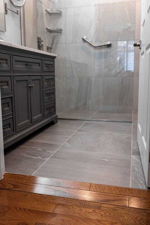 barrier free shower bathroom renovation