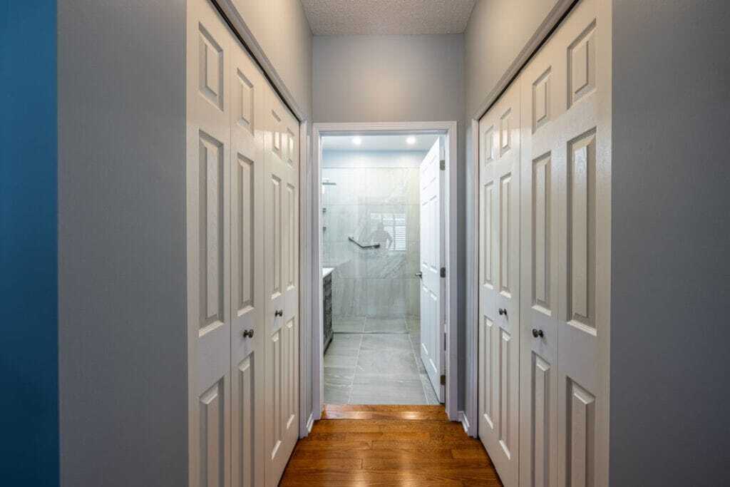 lever style faucets with wide doorway
