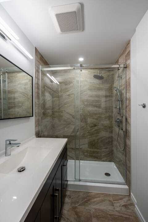 powder room to full bathroom conversion