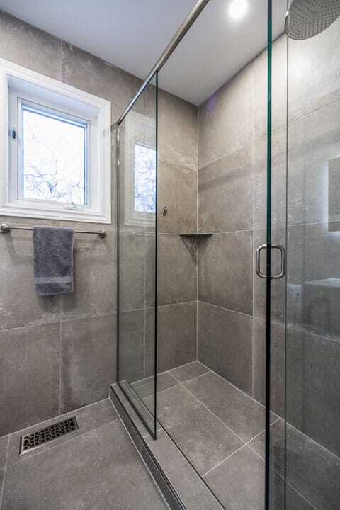 grey brushed nickel custom shower