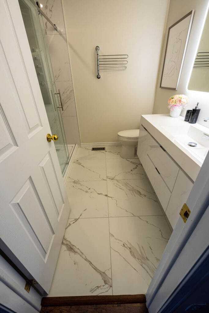 large floor tile schluter heated floor
