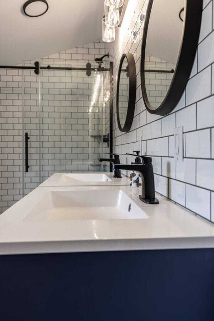 bathroom reno vertical close up