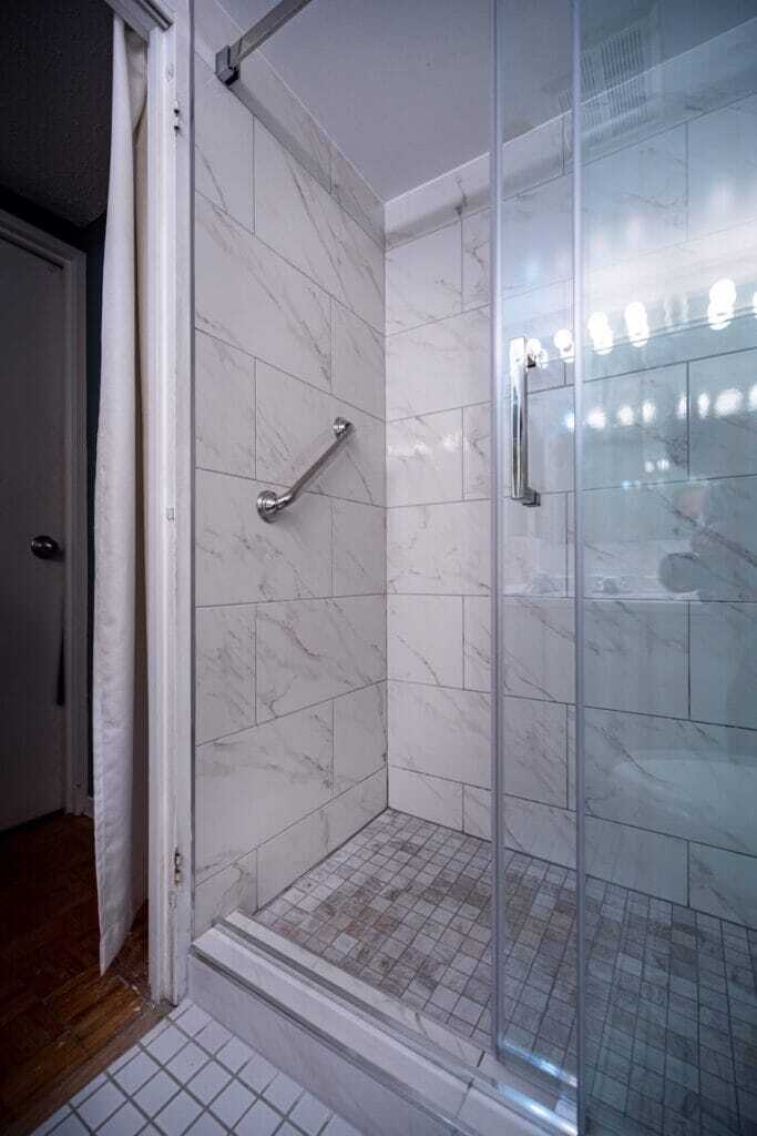 Condo bathroom accessible shower