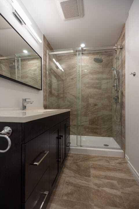bathroom renovation with euro tile and stone tiles
