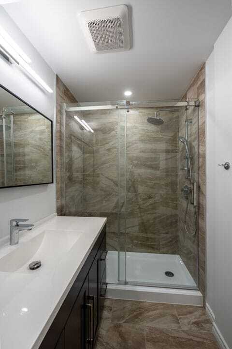 Polimarble vanity bathroom renovation