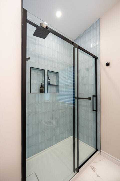 walk in shower renovated